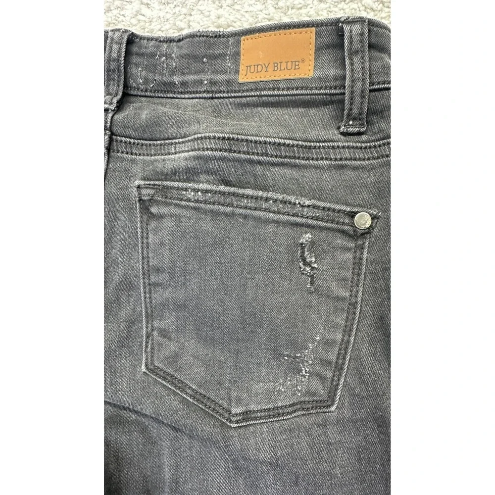 JUDY BLUE Womens Jeans Black Distressed ROSEWOOD Plaid Skinny Sz 5/27‎